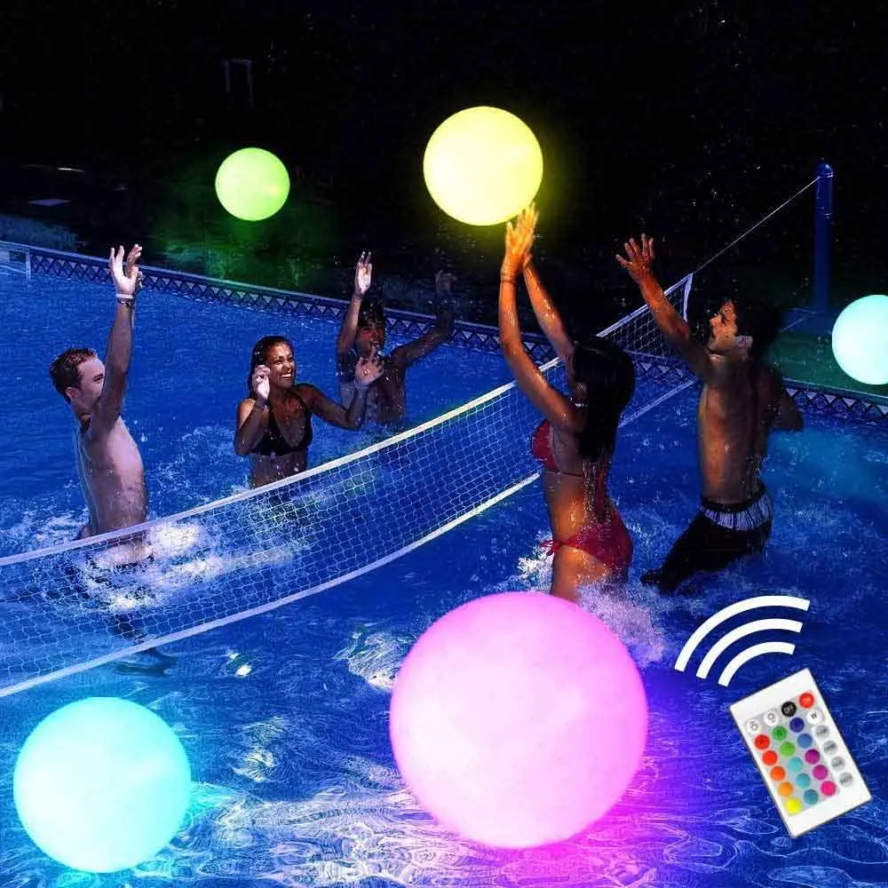 

16 Inch LED Luminous Inflatable Ball Light RGB Color Changing Pool Light Floating Light With 16 Color Luminous Inflatable Light