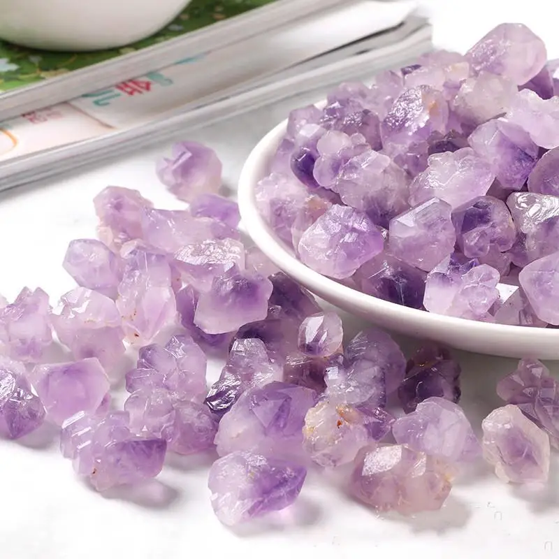 

500g Natural Amethysts Powder Crystal Gravel Rock Raw Gem stone Mineral Fish Tank Bonsai Decoration Energy Stone