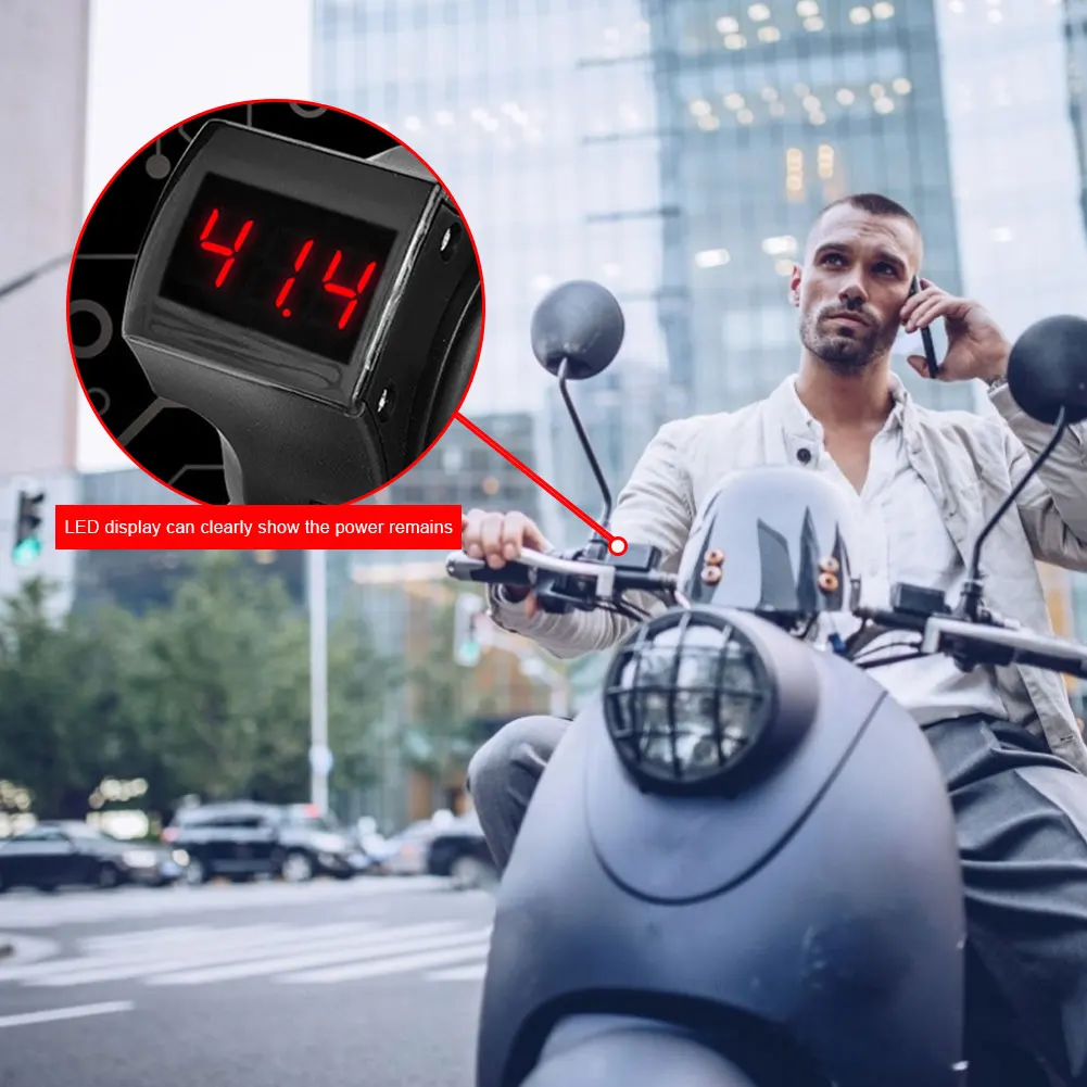 

24/36/48/60/72V LED Digital Meter Electric Bike Scooter Throttle Grip Handlebar Black Electric Car Handle
