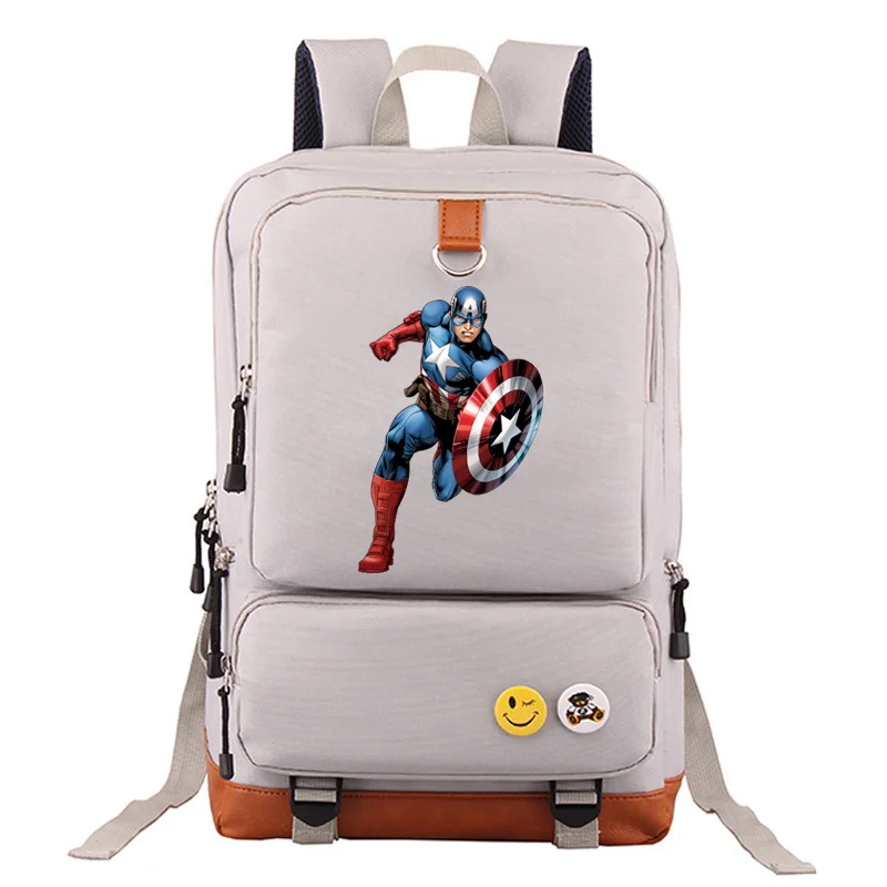 Холщовый рюкзак для мальчиков и девочек школьный ранец с принтом злого Халка