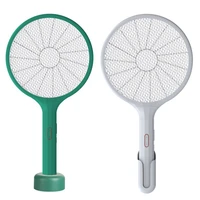 bug zapper with charging base electric fly swatter handheld 3500volt mosquito fly zapper racket for indoor outdoor pest control