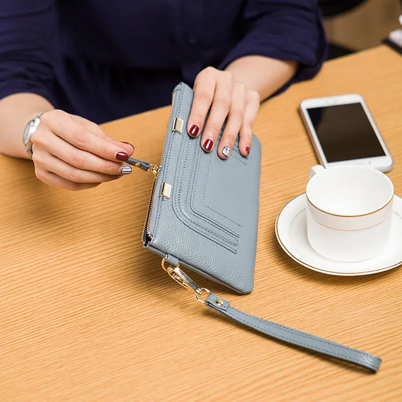 Модные женские кошельки из натуральной кожи для отдыха воловьей на молнии