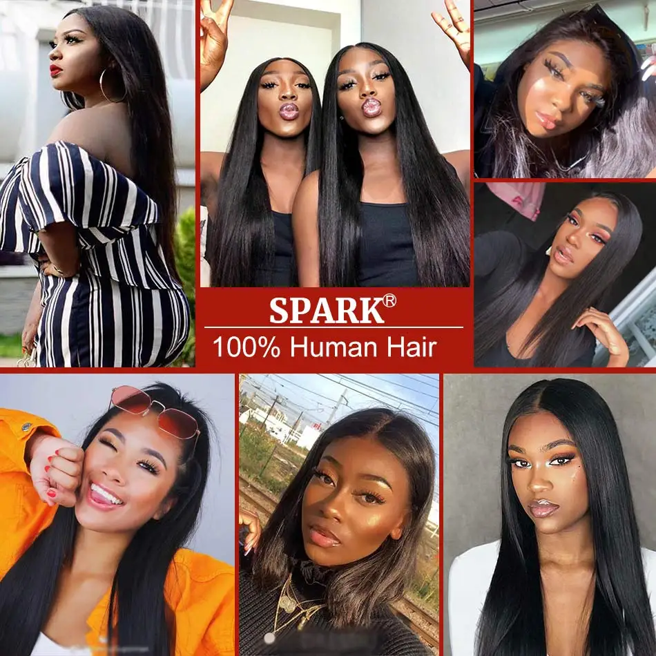 Прямые бразильские натуральные волосы SPARK Hair 1 шт. волнистпряди 100% необработанные