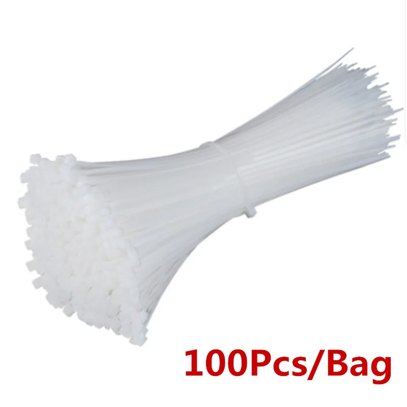 100 шт. 3X60/80/100/120/150/200 мм 4X150/200/250/300 белый молоко кабель провод кабельные стяжки