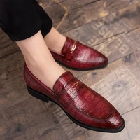 2020fashion pointed toe business dress shoes men loafers leather oxford shoes for men formal mariage slip on wedding party shoes