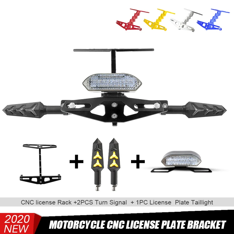 Универсальный алюминиевый держатель для мотоцикла DERI с ЧПУ и номерным знаком