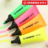4 colorsset germany stabilo marker pen highlighter pen toothpaste neon 72 oblique nib students school office stationery