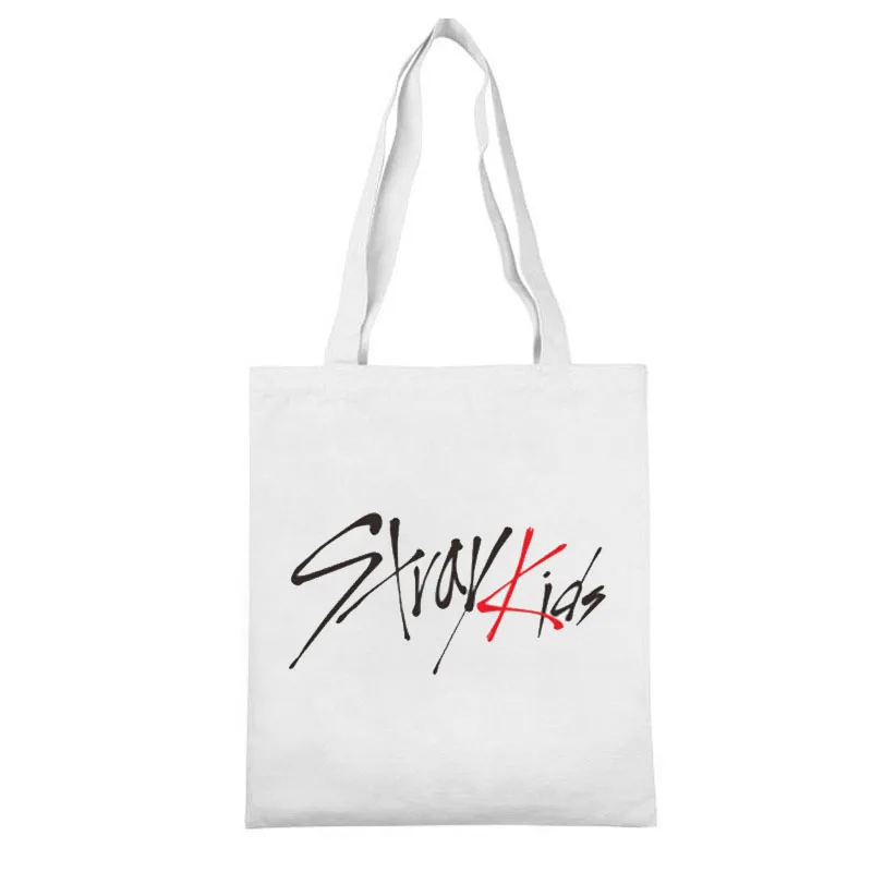 Kpop Straykids сумка через плечо белая черная холщовая хозяйственная Холщовая Сумка
