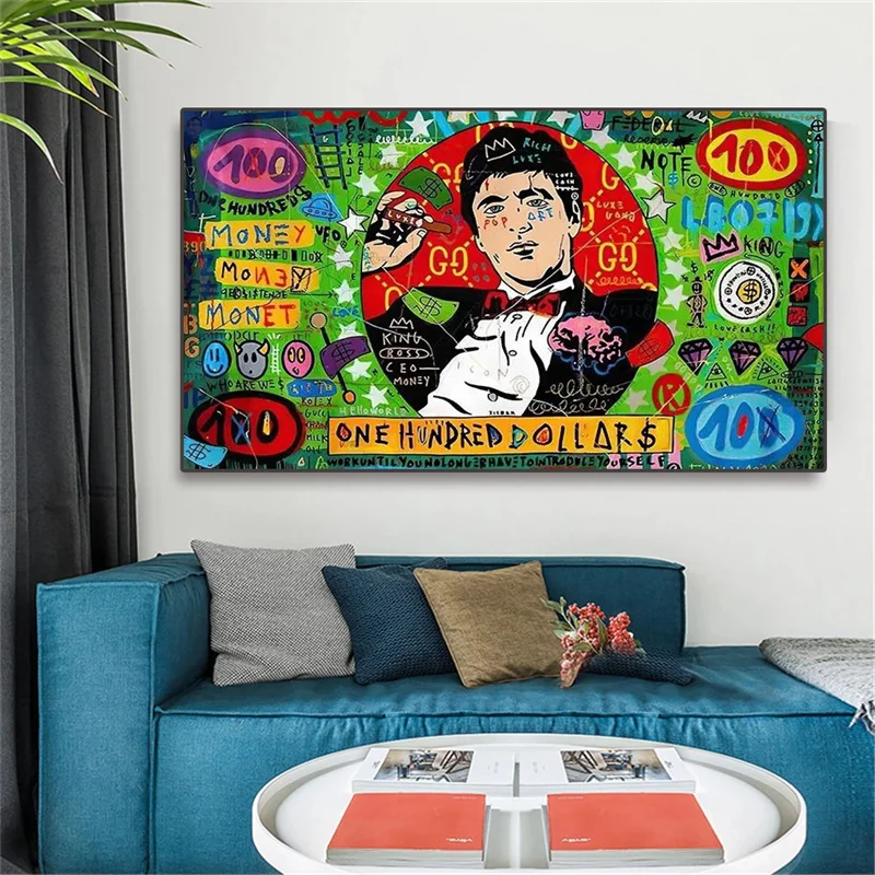 

Фотография на холсте с изображением граффити сто долларов