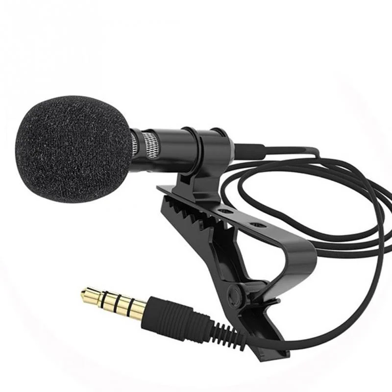 

3.5 mm Microphone Clip Tie Collar for Mobile Phone Speaking in Lecture 1.5m/3m Bracket Clip Vocal Audio Lapel Microphone