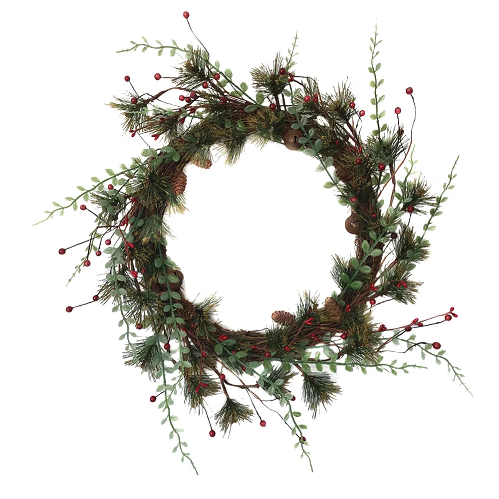 Венок из сосны и ягод Цветочный Круглый венок искусственные листья праздничная