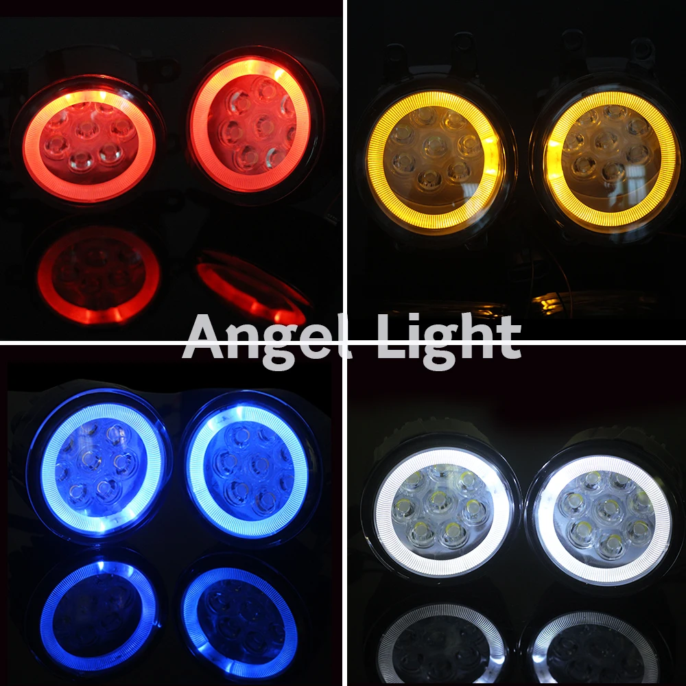 Cawanerl Автомобильный источник света LED Fog Angel Eye DRL Дневной свет 12V Стиль 2 штуки для Ford Fiesta 2001-2015 on.