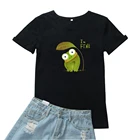 Женские футболки I'm Fine, милые женские футболки с рисунком лягушки из мультфильмов, модные топы в стиле Харадзюку, женские футболки с милым рисунком