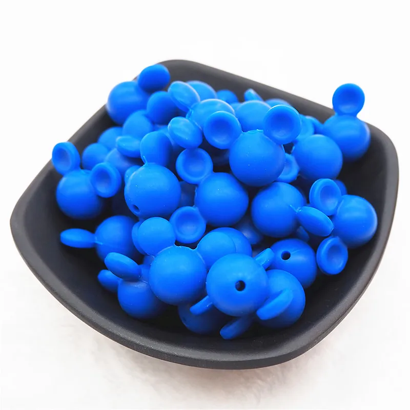 Navy Chenkai 10 шт. BPA Free силиконовый галстук-бабочка Прорезыватель для зубов бусины DIY Baby Shower Прорезыватель для зубов Монтессори Сенсорная игрушка бант-узел Аксессуары - Цвет: Navy