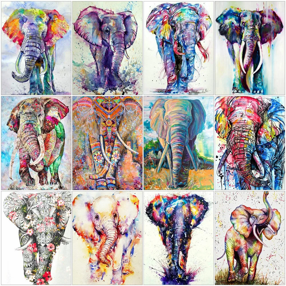 

Картина AZQSD по номерам абстрактный слон DIY рисунок на холсте картина по номерам Акриловая Современная Настенная картина