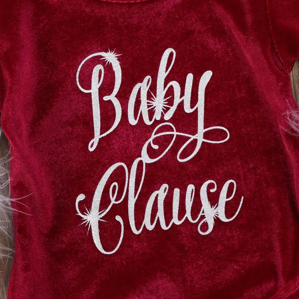 

Baby Girl 0-24M Christmas Newborn Baby Girls Clothing Red Santa Ruffles Cute Sleeveless Party Romper Headbands Cotton Clothes