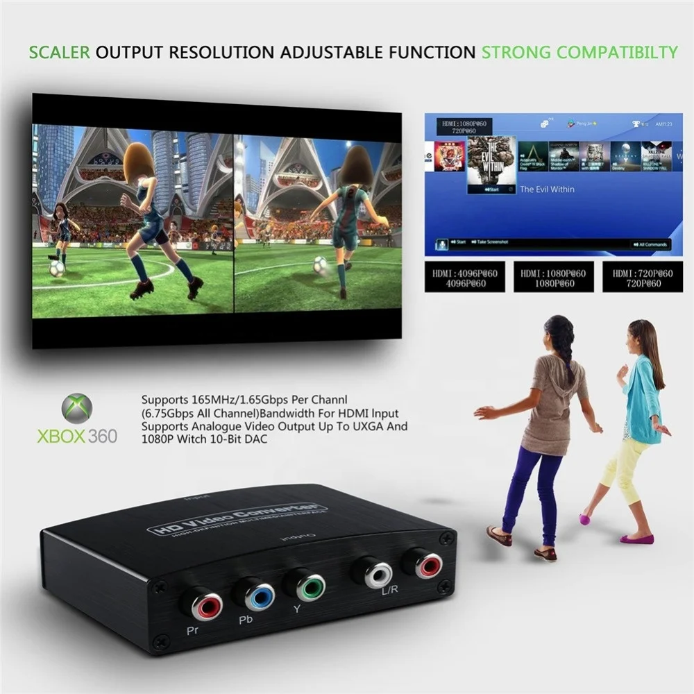 Адаптер-преобразователь компонентов hdmi-ypbpr RGB R/L 5RCA Scart с поддержкой 1080P видео