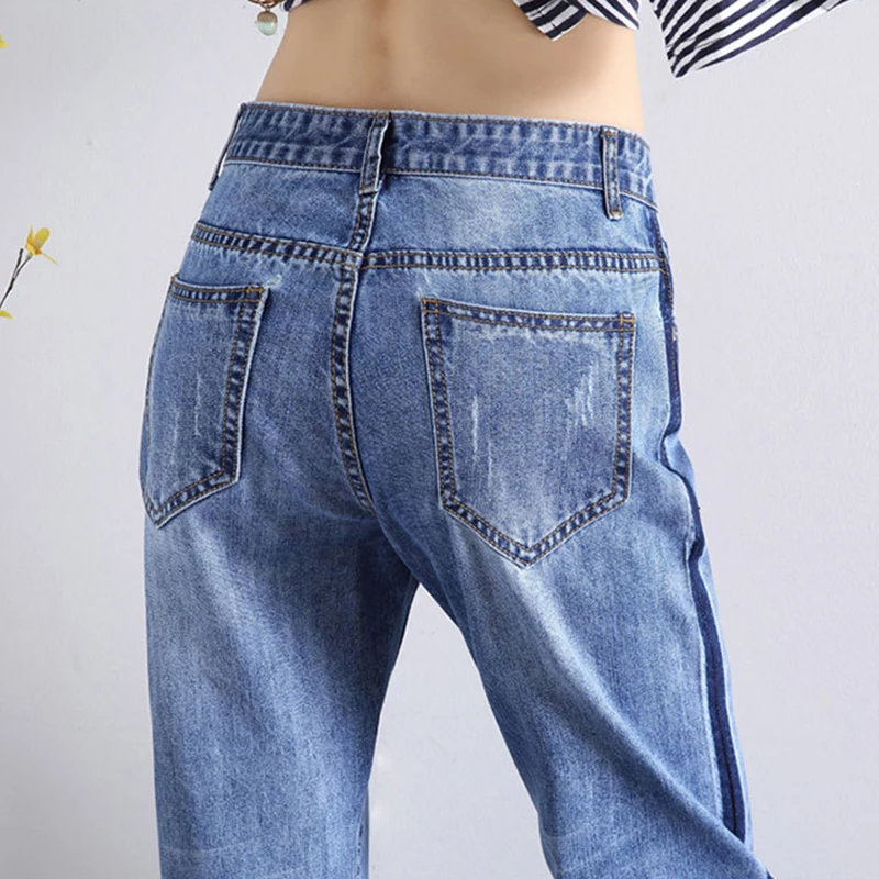 

Spring Autumn Women's Jeans New Korean Women Fashion Casual Trend Wild High Waist Female Thin Slim Straight Wide Leg Pants