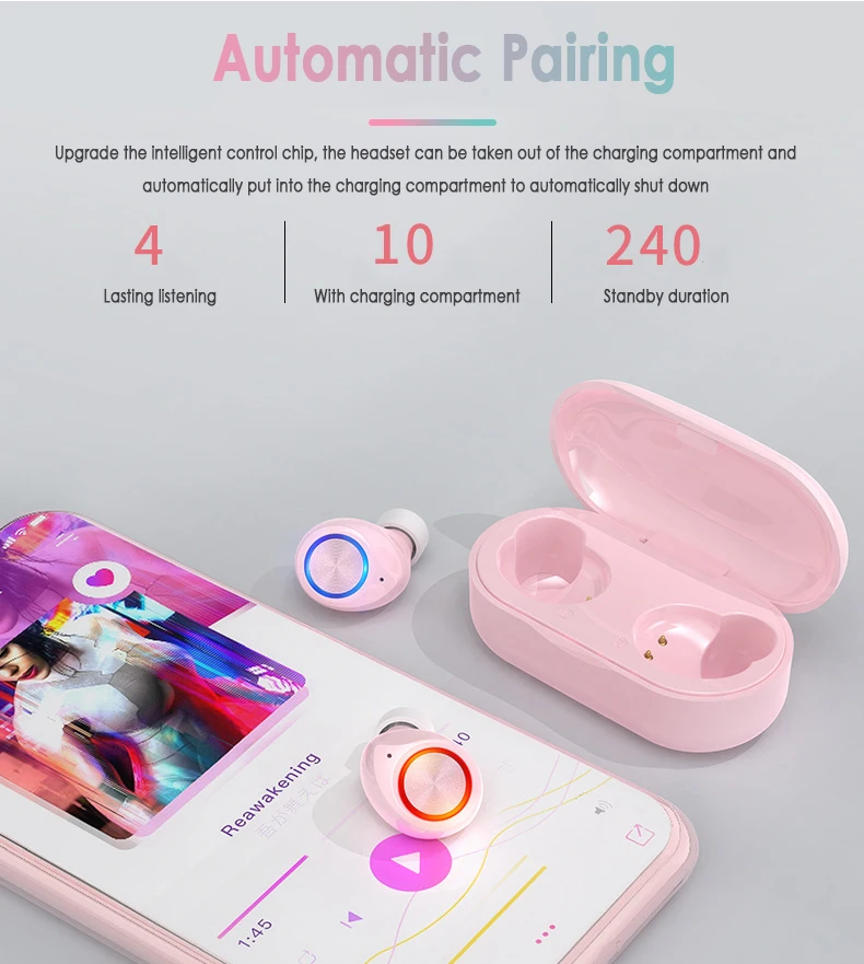 Наушники-вкладыши TWS с Беспроводной наушники Bluetooth 5 0 сенсорный Управление