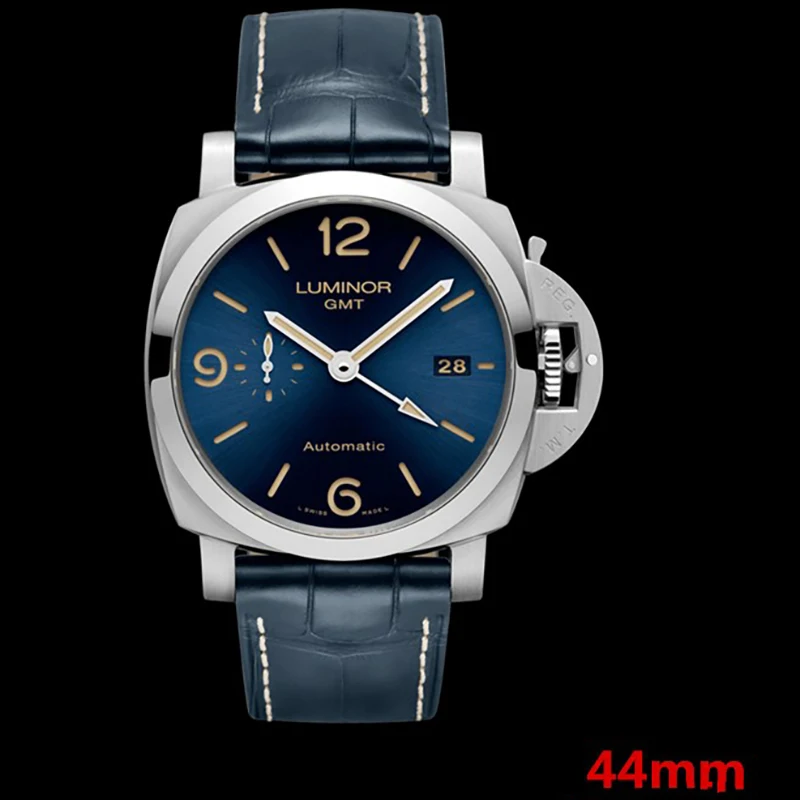 

Men's luxury mechanical watch PAM1033 44mm best edition blue dial on blue leather strap automatic mechanical watch