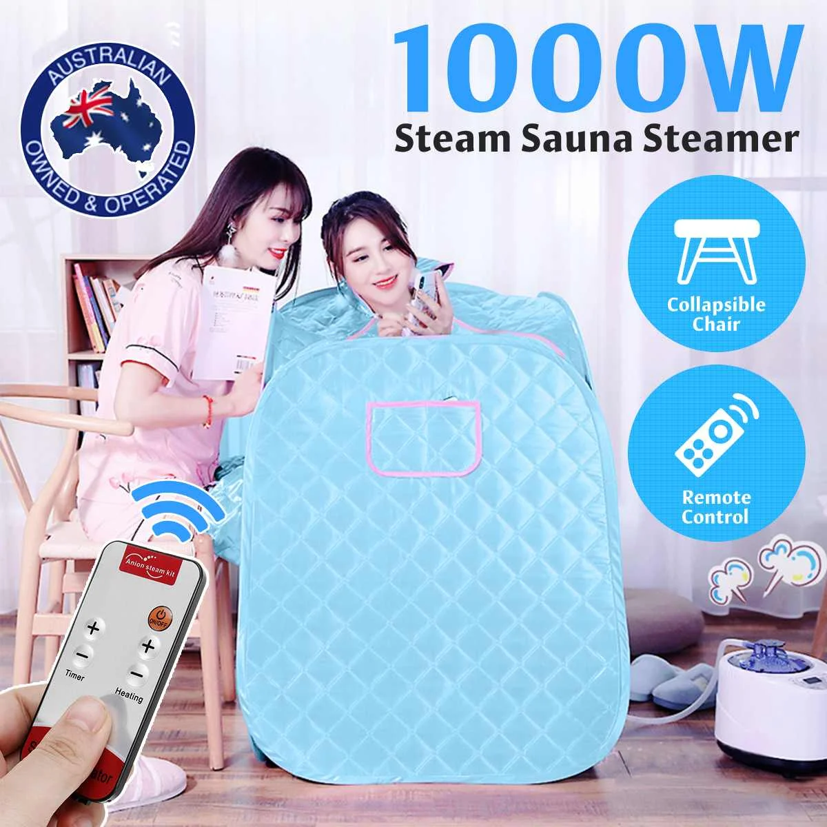 

Portable Steam Sauna Spa Room Home Beneficial Full Body Slimming Folding Detox Therapy Steam Fold Sauna Cabin Sauna Generator