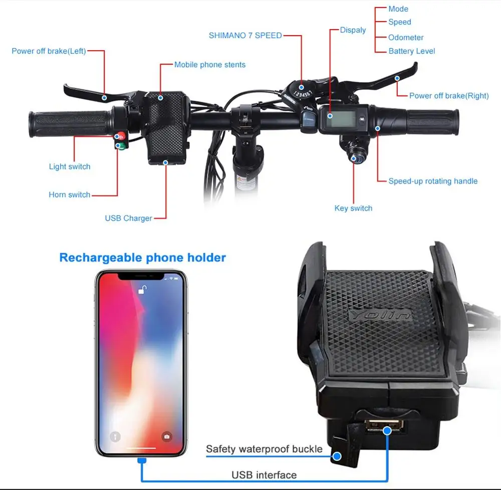 Складной электрический велосипед 48 В 350 Ач 120 Вт |