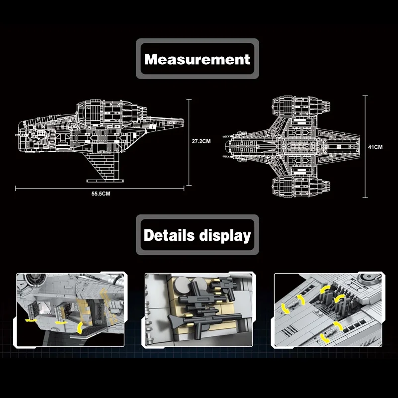 

MOULD KING Building Blocks Bricks Star Plan The Razor Starship Model Toys Sets Assembly Kids Educational Christmas Birthday Gift