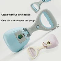 portable dog poop scooper convenient pet waste pick up poop scooper with bag dispenser for small medium cats dogs pets