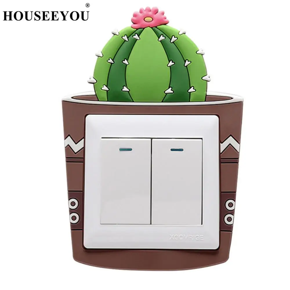 Светящийся Переключатель кактуса креативный переключатель гнездо для крышки