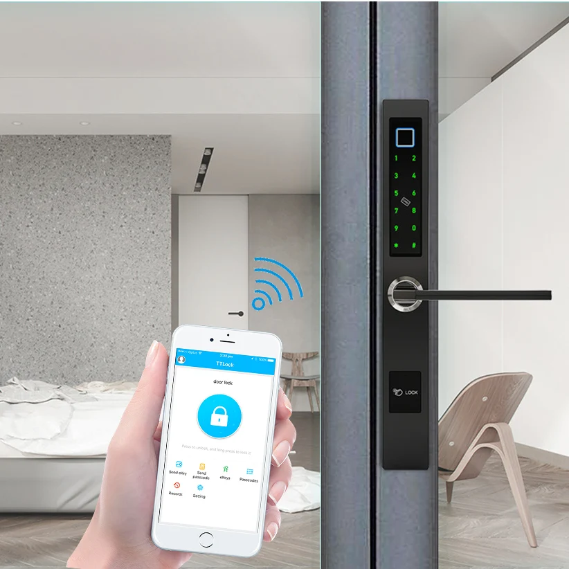 Умный дверной замок с Wi Fi Bluetooth приложение электронный цифровой код RFID карты