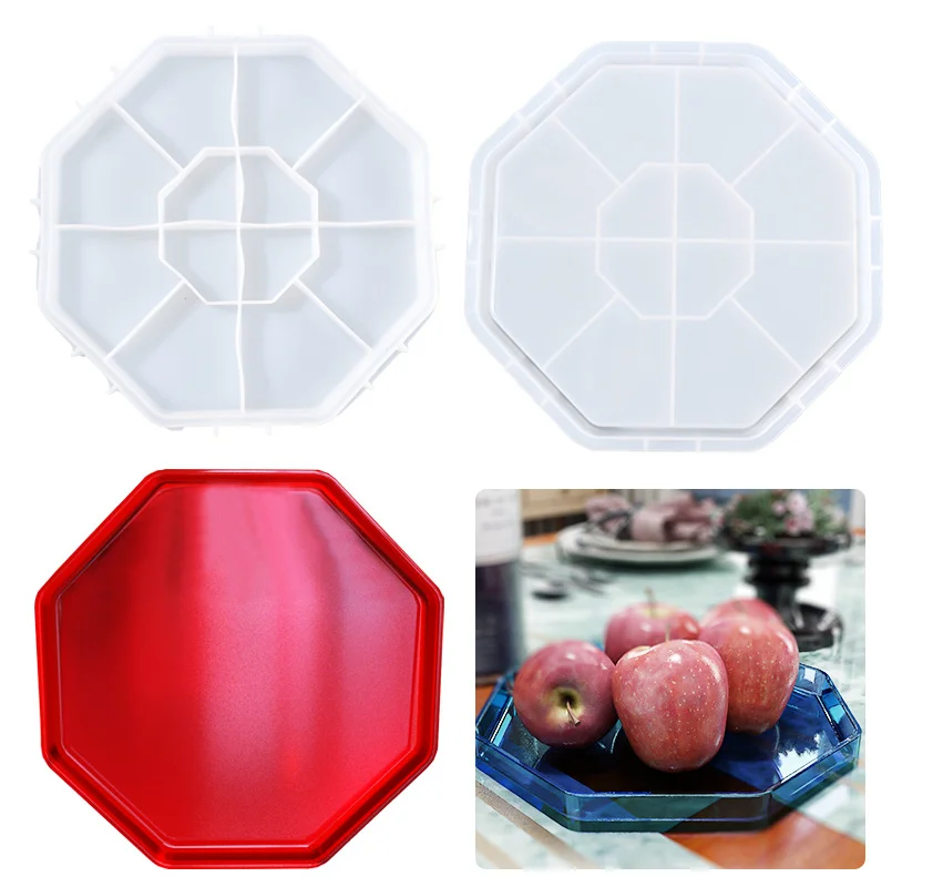 

Epoxy Mold Crafts Souvenir Octagonal Storage Tray Family Decoration Dish Shape DIY Silicone Epoxy Resin Candle Mold Accessories