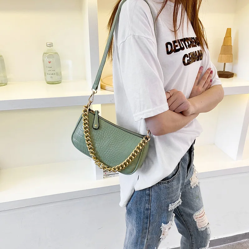 

2021 Classic Fashionable Women Handbags High-quality Crocodile Pattern Shoulder Messenger Bag Luxury Brand Chain Phone Bag Gg Cc