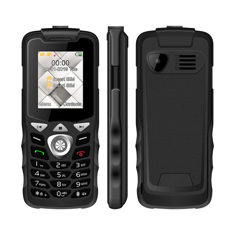 Black UNIWA W2026 2G GSM кнопочный Ключ сотовый телефон с функцией телефона светодиодный фонарик две sim-карты для пожилых детей мини-телефон разблокирован - Цвет: Black