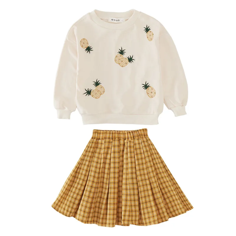 Детский костюм с топом длинным рукавом и юбкой на возраст 6 14 лет|Комплекты одежды