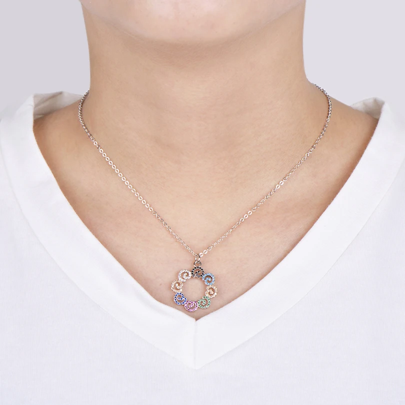 Pipitree популярное ожерелье с кулоном из кубического циркония и цветком