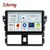 idoing 10 2android for toyota vios xp150 2013 2020 car radio video player navigation gps built in carplay auto bluetooth 5 0