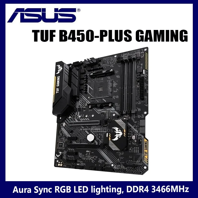 Preise Buchse AM4 Asus TUF B450-PLUS GAMING Motherboard AMD 64GB PCI-E 3,0 DDR4 R5 Desktop HDMI-Kompatibel Placa-mãe AM4 M.2 ATX Verwendet