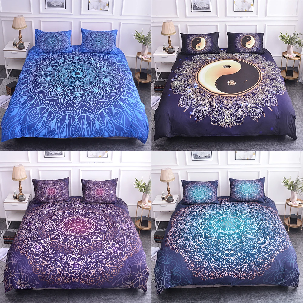Комплект постельного белья Homesky с 3D принтом Инь Янь комплект пододеяльником и