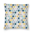 Яркие геометрические шестиугольник синегосерого цветов: желтый с печатным рисунком наволочка домашний декор Современная Художественная подушка крышка для Гостиная