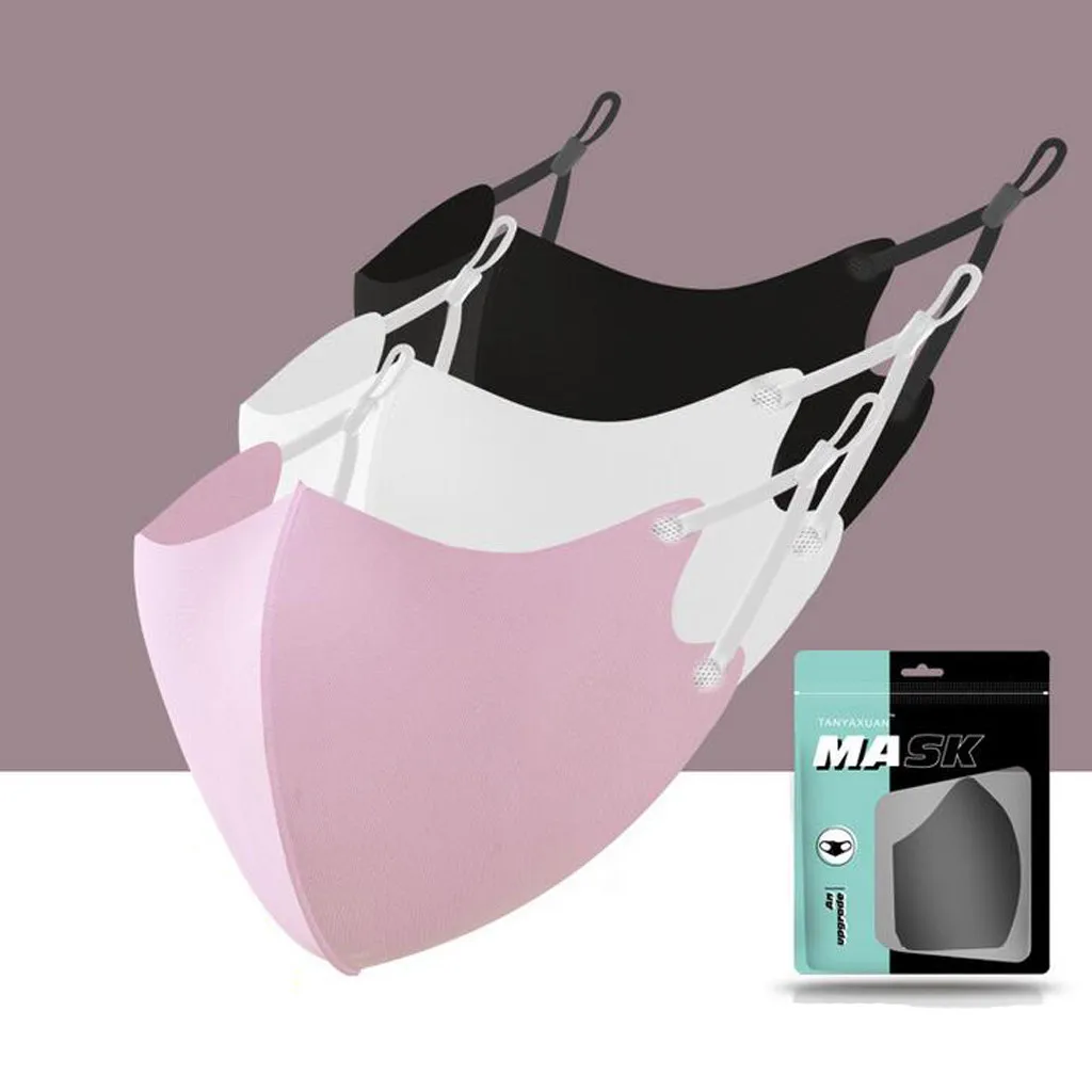 Летняя быстросохнущая однотонная Спортивная дышащая маска для лица взрослых 1