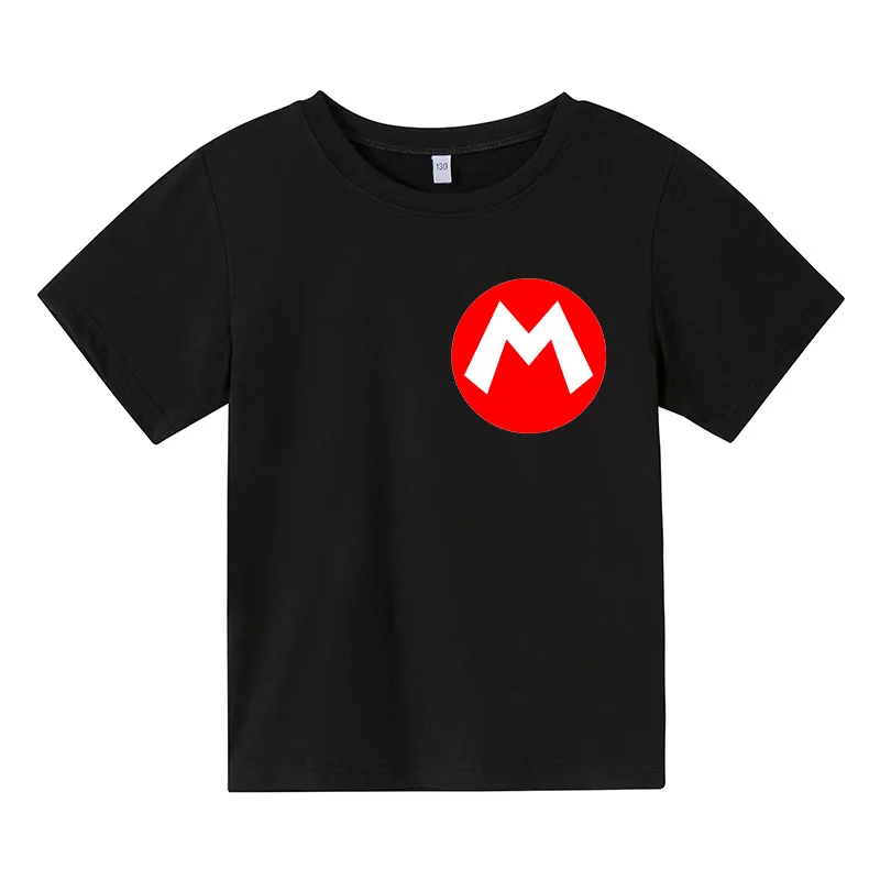 

Summer New Cute Boys And Girls Printed Oversized T-Shirt Super Mario Short-Sleeved Breathable Fabric Fashion Youth Shirt 4T-14T