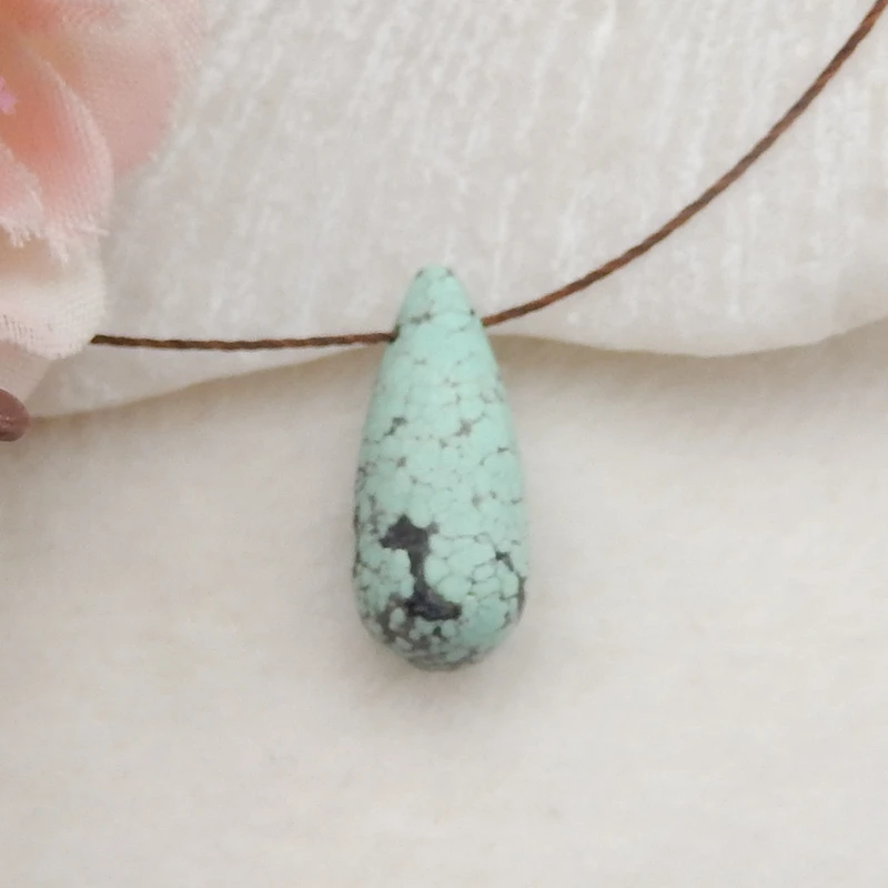 

Natural Gemstone Turquoise pendant bead,Semi-precious stones, Jewelry accessories, birthday gift 20x8mm1.4g