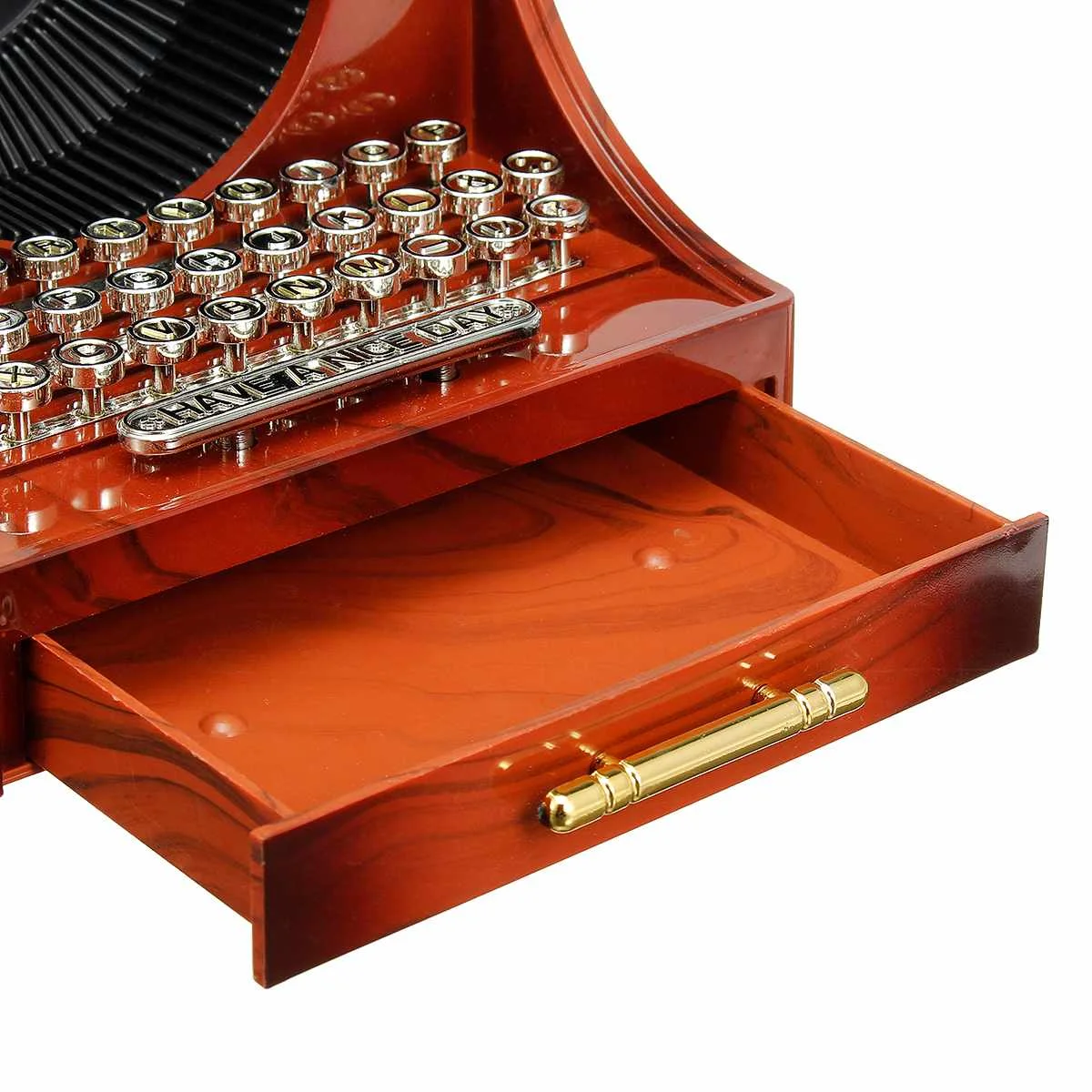 Retro Typewriter Classic Rotating Music Box Sewing Machine Phonograph Jewelry Music Box