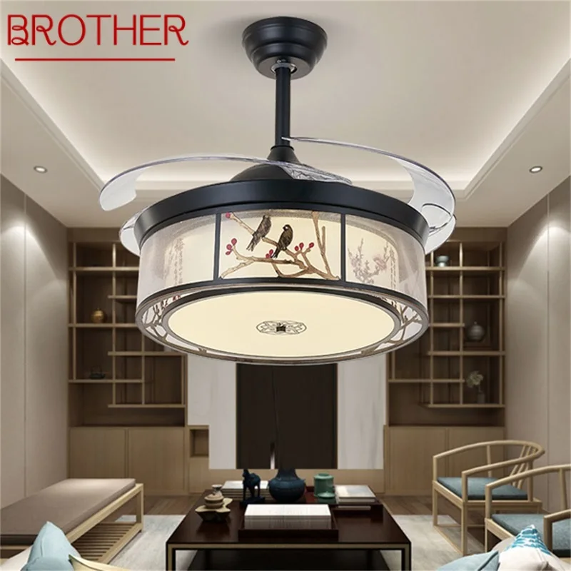 

BROTHER Ceiling Fan Light Invisible Lamp Remote Control Modern Elegance For Home Dining Room Bedroom Restaurant