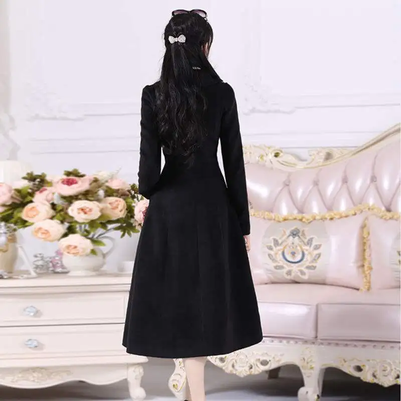 Двубортное шерстяное пальто Женское зимнее утепленное длинное кашемировое в