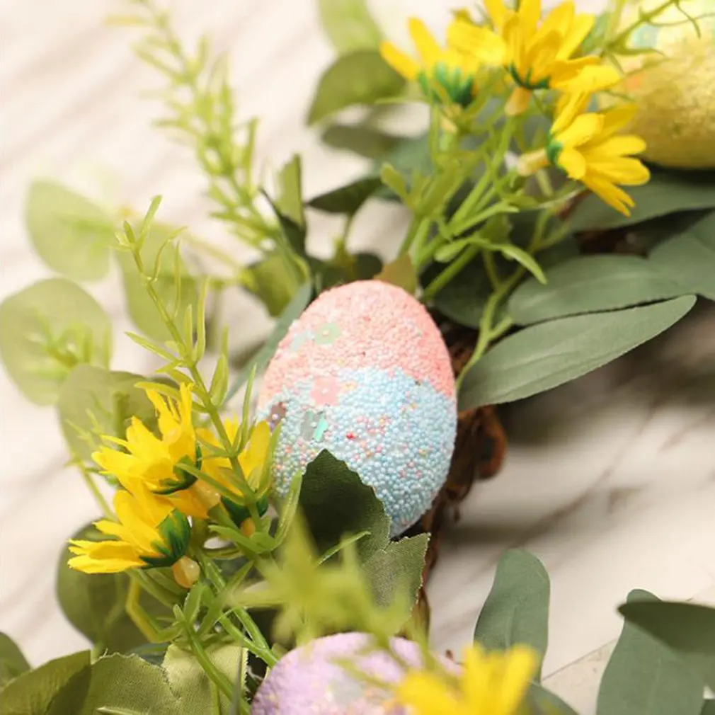

18'' Easter Egg Wreath, Spring Wreath for Wedding, Birthday, Store and Party, for Indoor and Outdoor or Phototgraphing Props