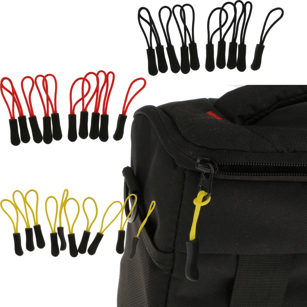 

10pcs Zipper Pulls Cord Rope Ends Lock Zip Clip Buckle for Suitcase Backpack Clothing