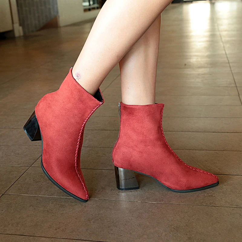 2020 г. пикантные ботинки на высоком каблуке Модные женские ботильоны с острым