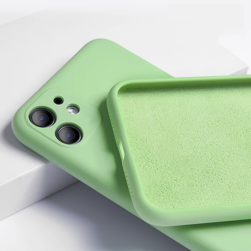 

Luxury Liquid Silicone Phone Case For iPhone 11 Pro Max Lens Protect thin Cover Cases For iPhone XR X XS 10 6 6s 7 8 Plus fundas