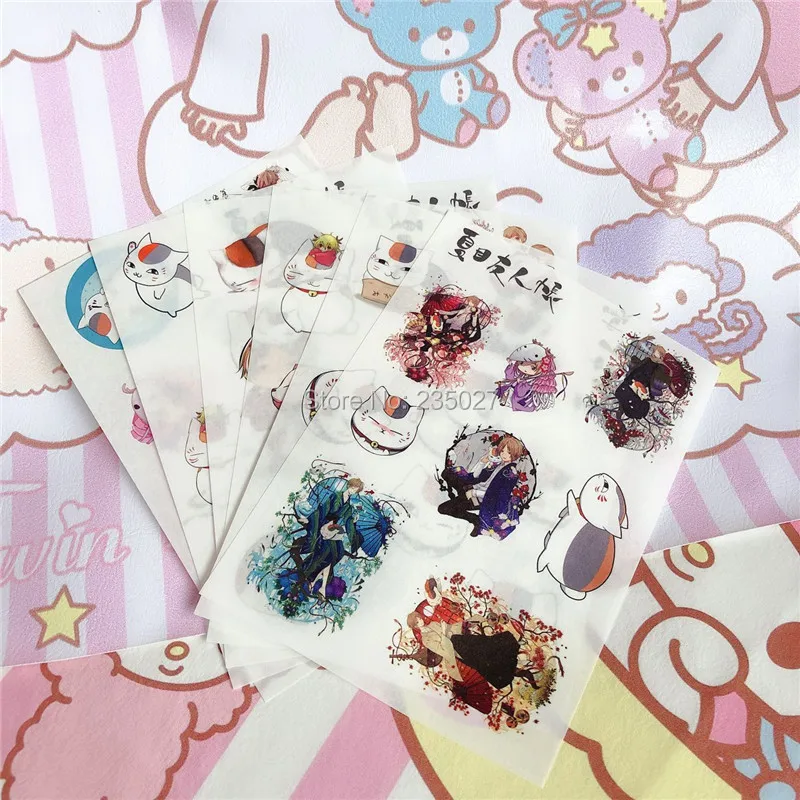 

120 sheets/lot Anime Natsume Yuujinchou sticker Yūjin-chō Takashi Madara reiko cartoon wall stickers for kids rooms gifts
